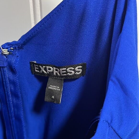 Express royal blue high neck spaghetti strap romper - Picture 4 of 6